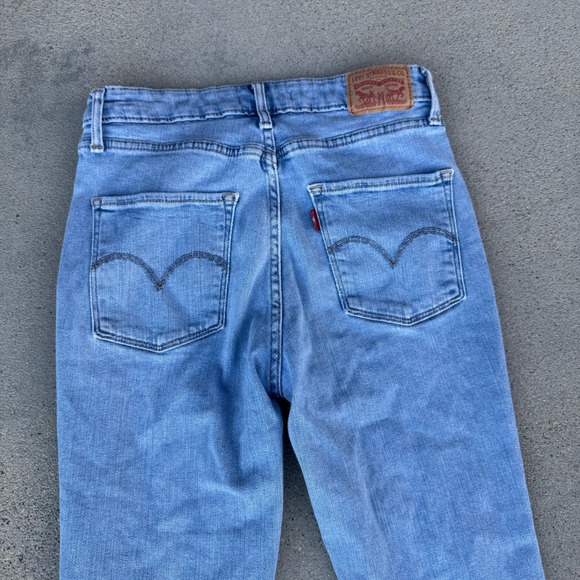 Levi's 721 High Rise Skinny Jeans Light Wash Distressed Size 27 - Picture 3 of 8